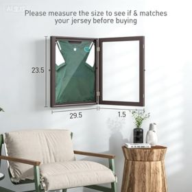 UV-Resistant Sports Jersey Frame Display Case, Brown